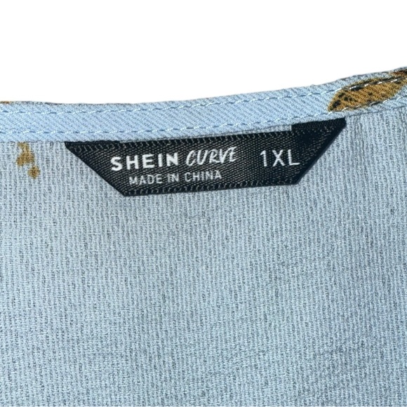 SHEIN Curve Boho Floral V-Neck Ruffle Romper 1XL - Picture 3 of 7